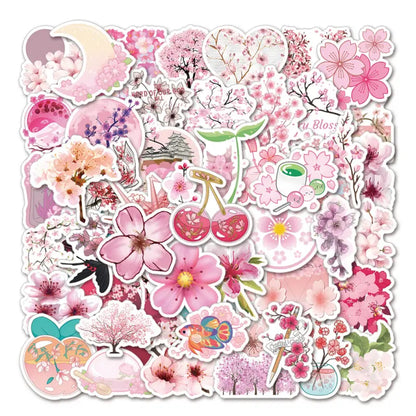 Lot de 20 stickers sakura