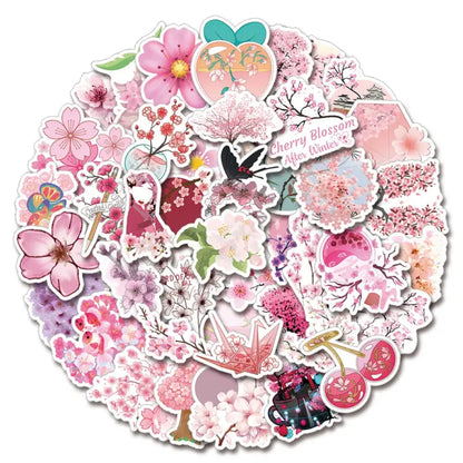 Lot de 20 stickers sakura