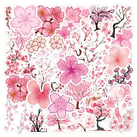 des stickers en forme de fleurs de sakura roses, poétiques et pleins de symbolique