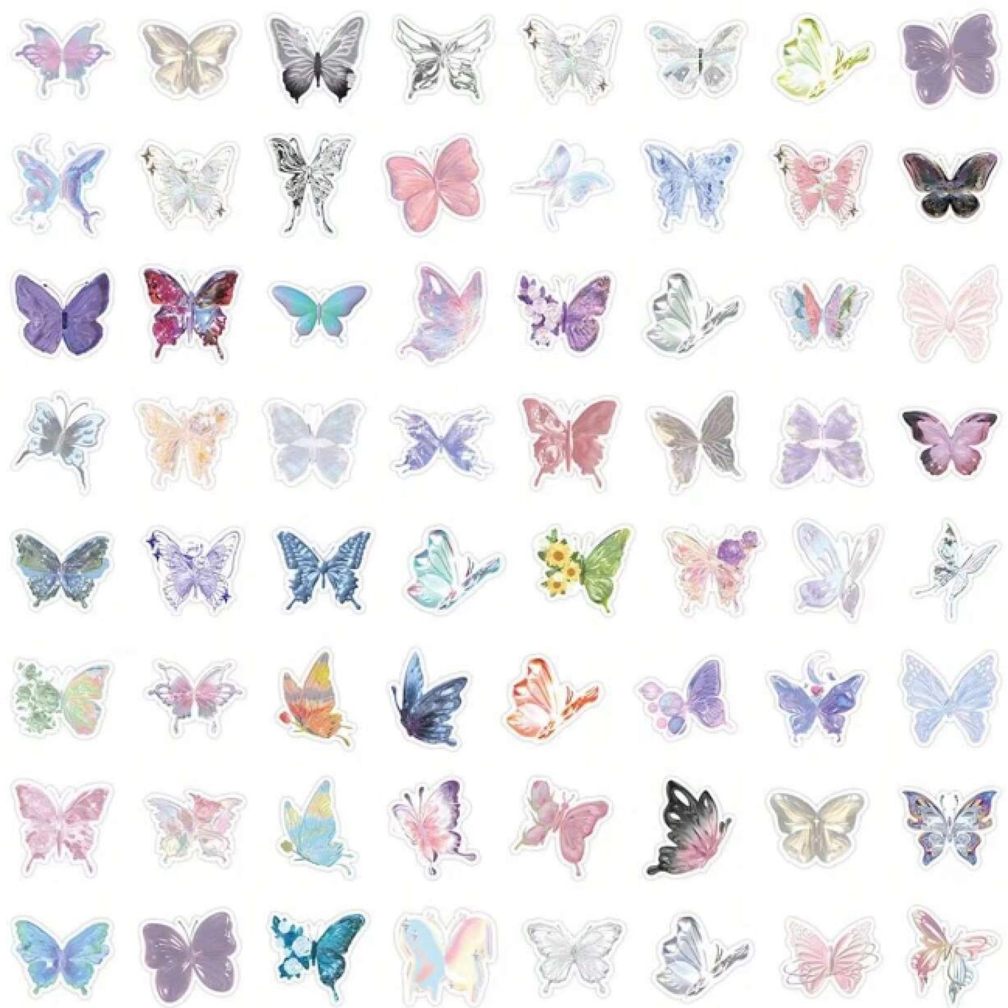 Lot de 20 stickers papillons