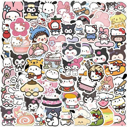 un lot de 20 stickers inspirés des personnages de Sanrio. Adorables et trop mignons, idéals pour le scrapbooking !