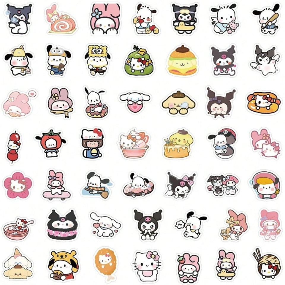 un lot de 20 stickers inspirés des personnages de Sanrio. Adorables et trop mignons, idéals pour le scrapbooking !