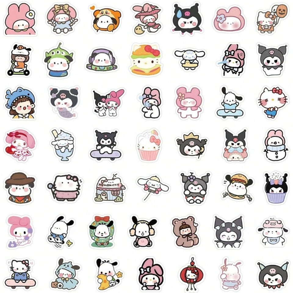 un lot de 20 stickers inspirés des personnages de Sanrio. Adorables et trop mignons, idéals pour le scrapbooking !