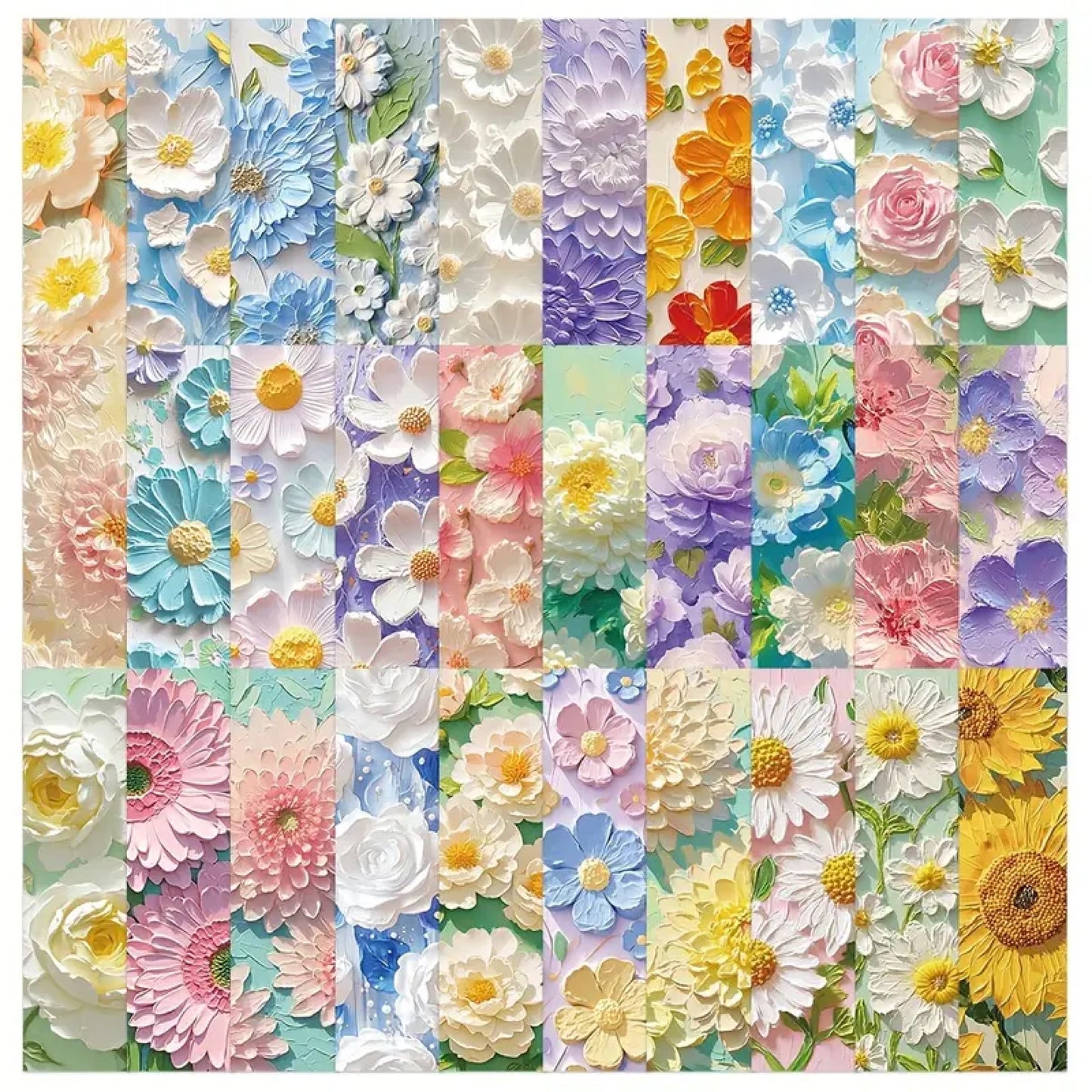 Marque-page cartonné fleuri