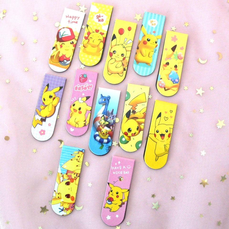 des marque-pages aimantés illustrés de l'adorable Pokemon Pikachu ! 