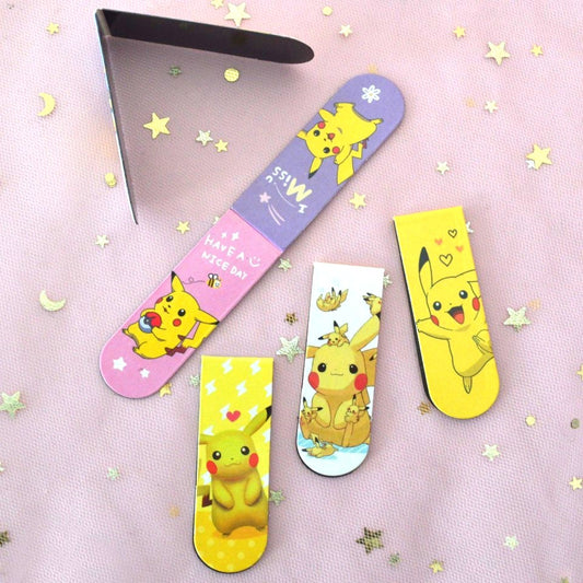 des marque-pages aimantés illustrés de l'adorable Pokemon Pikachu ! 