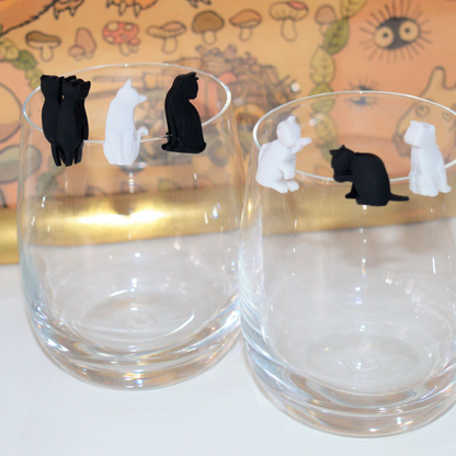 Lot de 6 marque-verres chats