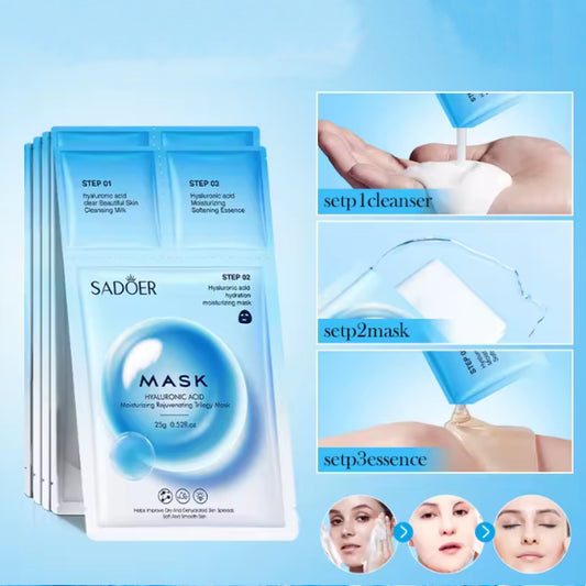 Masque pour le visage en 3 étapes à l'acide hyaluronique