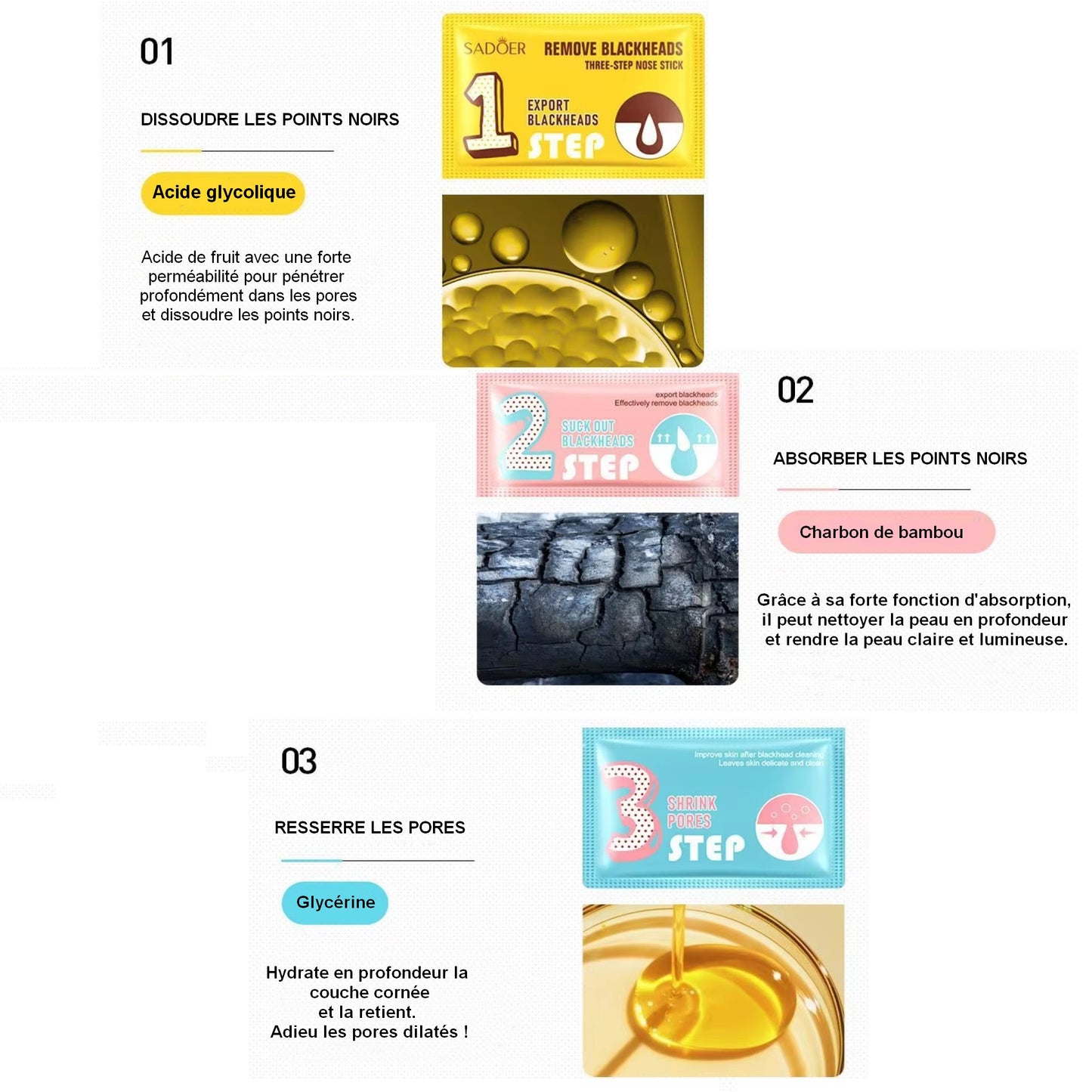 Patch nez anti points noirs en 3 étapes