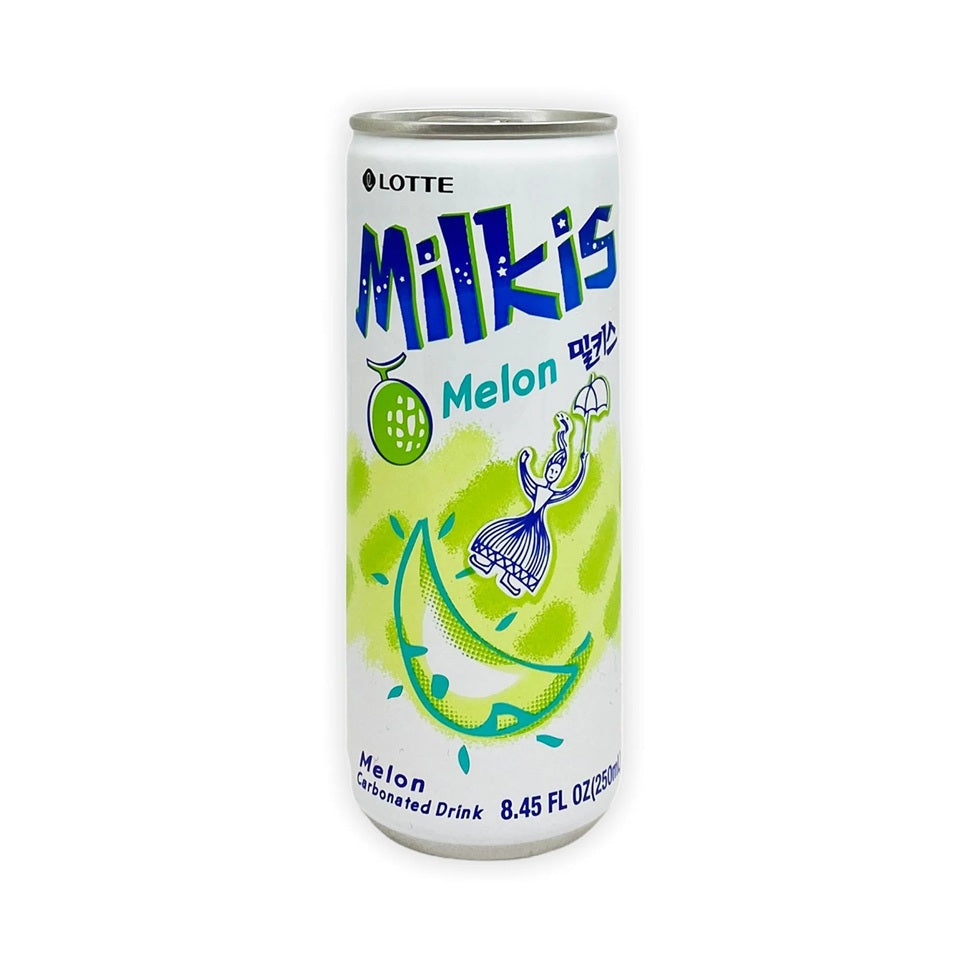 une canette à boire de Milkis, cette boisson délicieusement lactée et gazéifiée au goût de melon bien frais. 