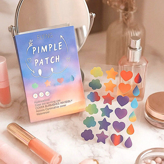 des patch anti acné en forme de nuages, d'étoiles, de gouttes et de coeurs pour aider a réduire les boutons. A porter toute une nuit ou plusieurs heures pour une efficacité optimale.