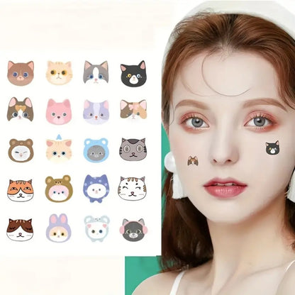 une boite de 100 patch anti acné en forme d'animaux super mignons. Parfaits comme soin pour faire disparaitre un bouton. Ajoute une touche de fun à votre routine soin.