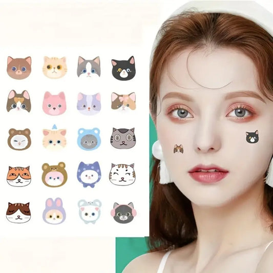 une boite de 100 patch anti acné en forme d'animaux super mignons. Parfaits comme soin pour faire disparaitre un bouton. Ajoute une touche de fun à votre routine soin.