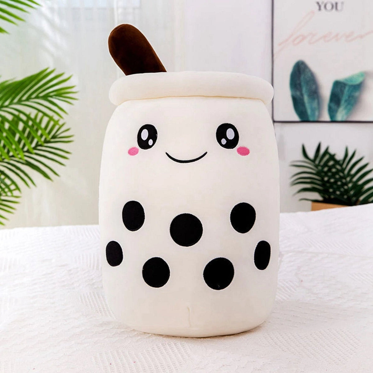Peluche bubble tea blanc
