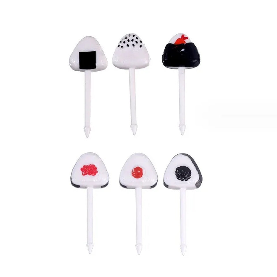 un lot de pics pour l'apéro et pour décorer les bentos en forme d'onigiri tout mignons et fourrés. Idéal pour les pique-niques également