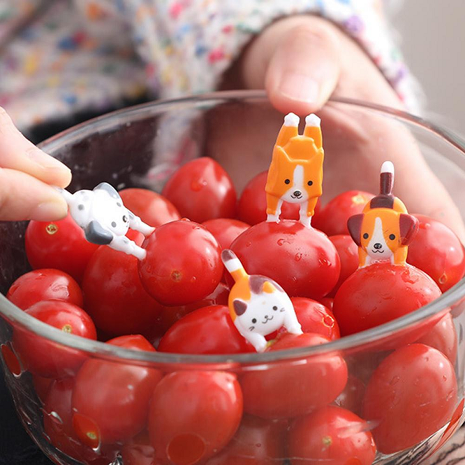 un lot de pics pour bento et apéro en forme de chiens et de chats trop mignons ! Ils sont pratiques et ajoutent de la couleur et une touche mignonne à vos repas.