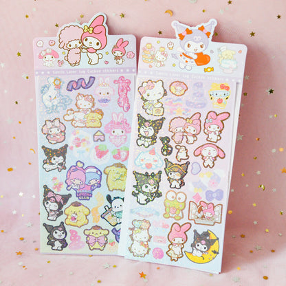 Planche de stickers pailletés Sanrio