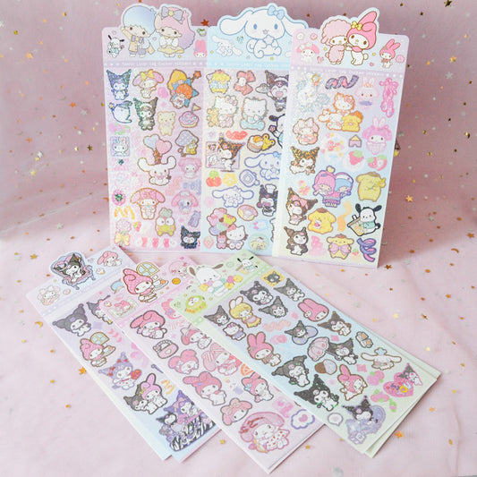 Planche de stickers pailletés Sanrio