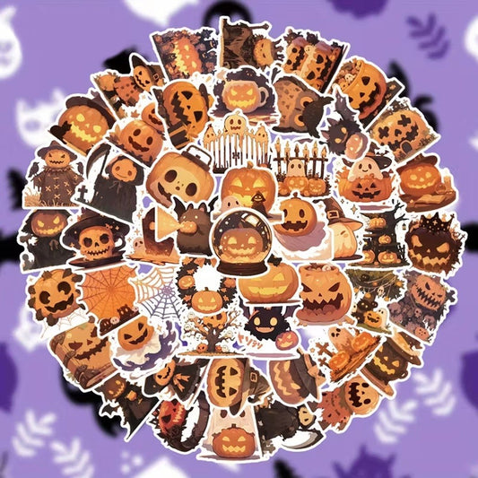 des stickers citrouilles d'halloween parfaits pour créer une ambiance spooky, effrayante mais mignonne.