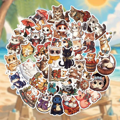 des stickers représentant des chats dans diverses scènes de la vie quotidienne. Ils sont adorables et parfaits pour le scrapbooking.