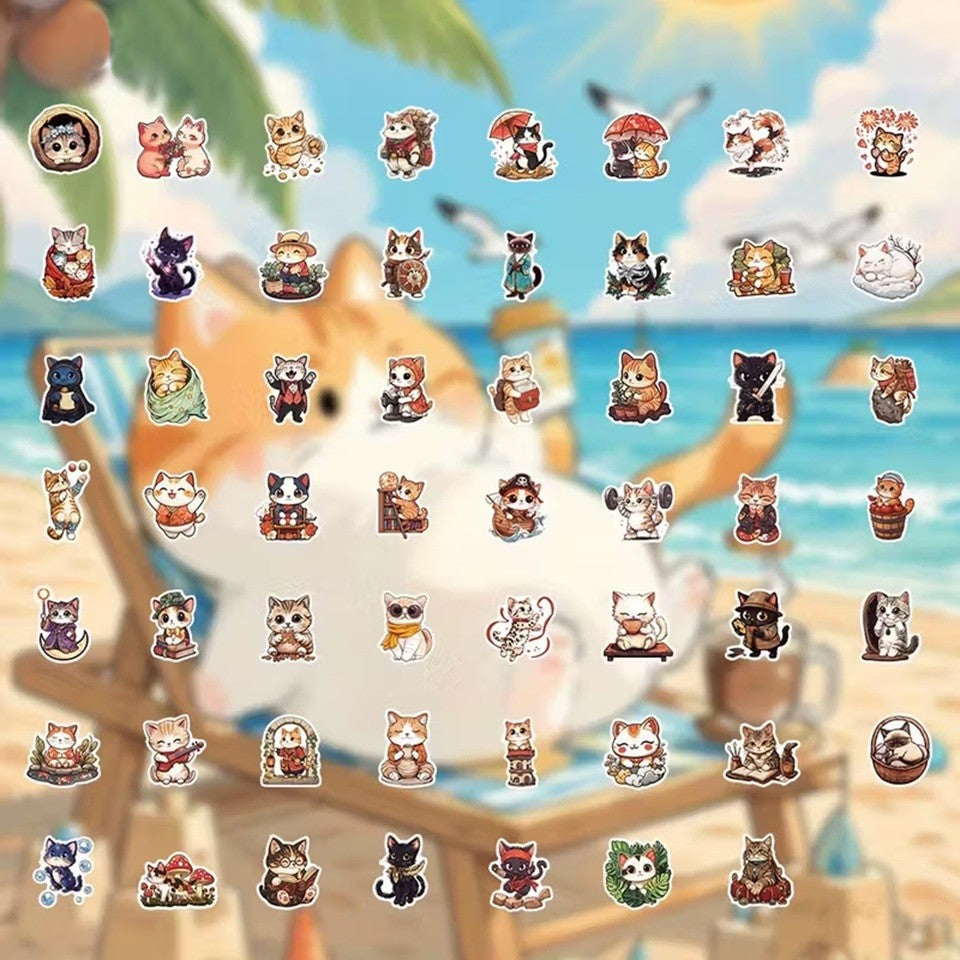 des stickers représentant des chats dans diverses scènes de la vie quotidienne. Ils sont adorables et parfaits pour le scrapbooking.