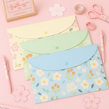 Pochette plastique motif floral