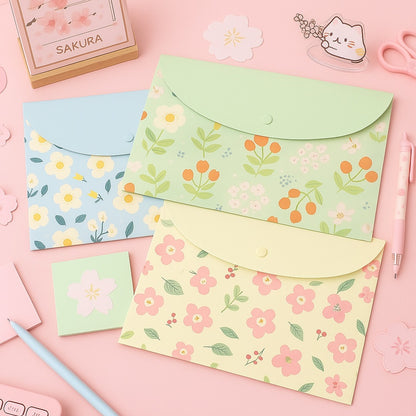 Pochette plastique motif floral
