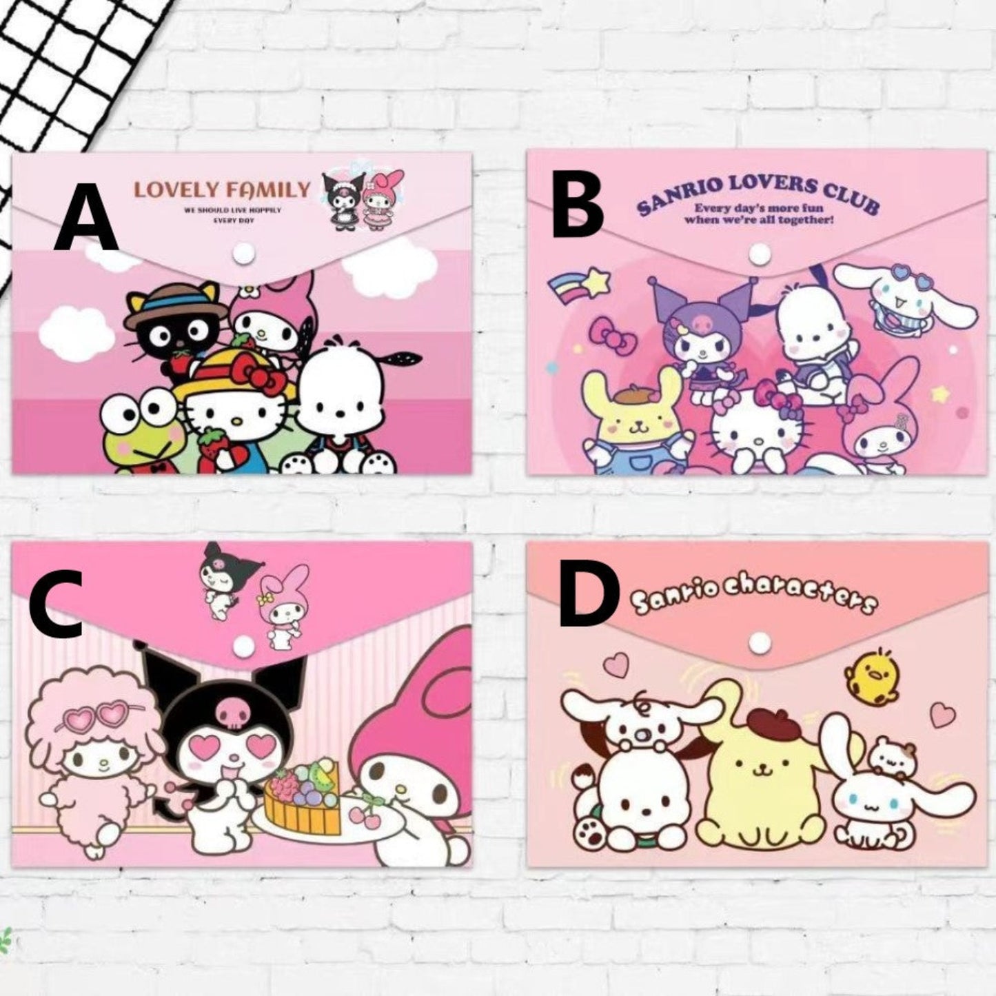 Pochette plastique Sanrio family