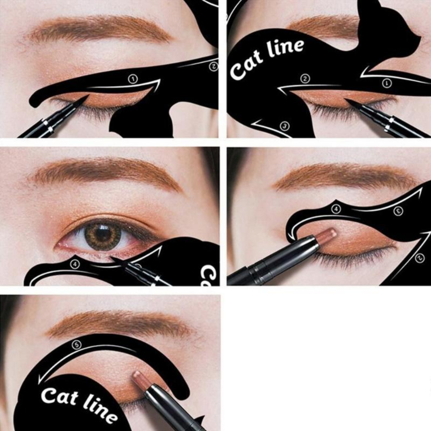 Pochoirs eyeliner en forme de chats