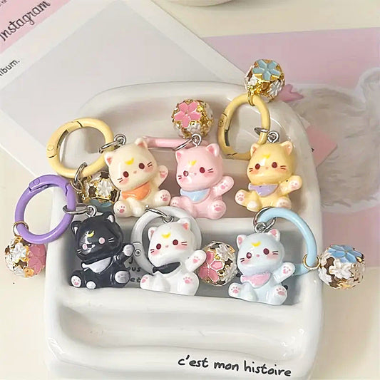 Porte-clés chat grelot sakura