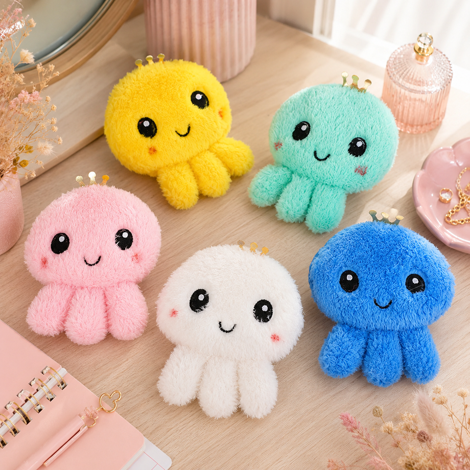 Porte-monnaie peluche poulpi