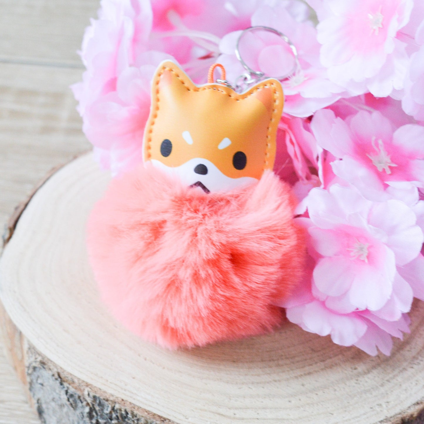 Porte-clés fluffy shiba