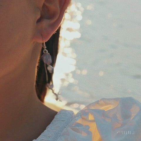 boucles d'oreilles coquillages étoiles de mer rose, vacances plage été