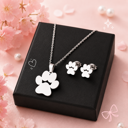 Parure de bijoux patte de chat
