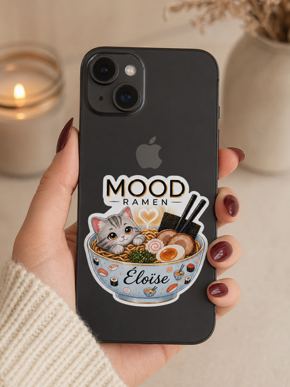 Sticker prénom personnalisé Mood  Ramen 8 cm