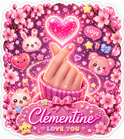 Sticker personnalisé Finger heart