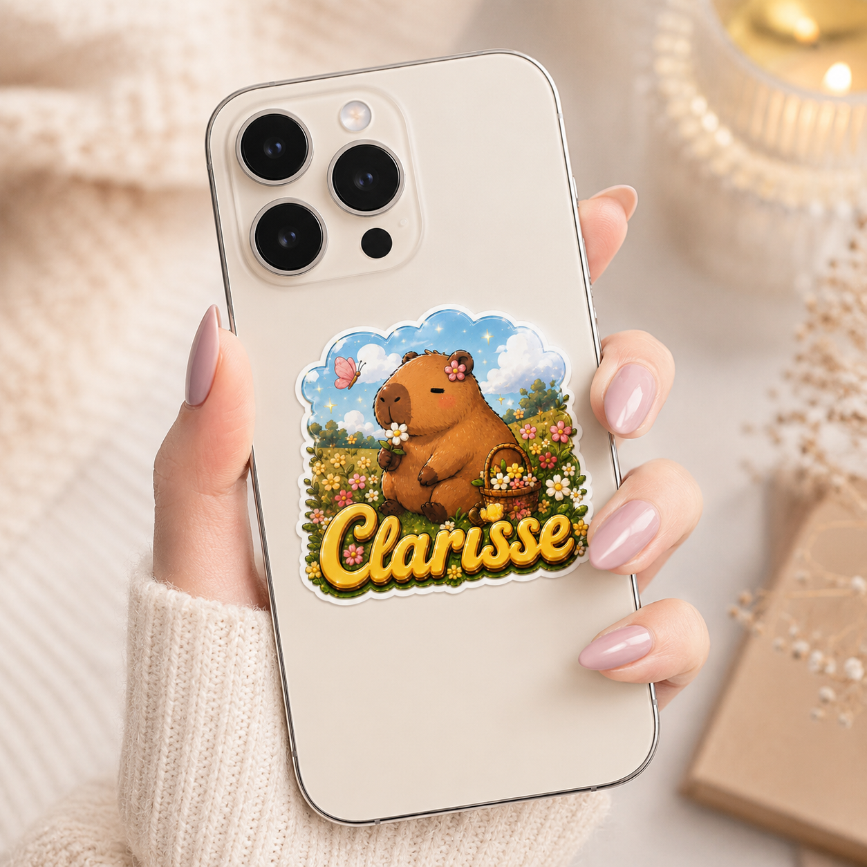 Sticker prénom Capybara Personnalisé ✨🌼
