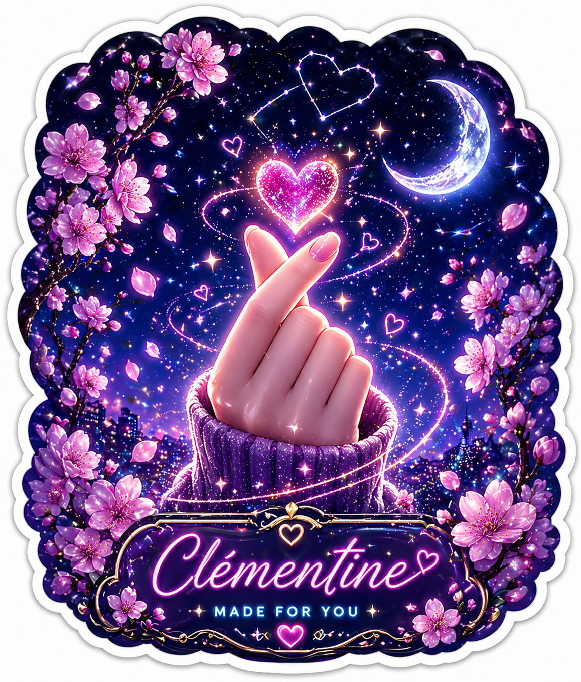 Sticker personnalisé Finger heart