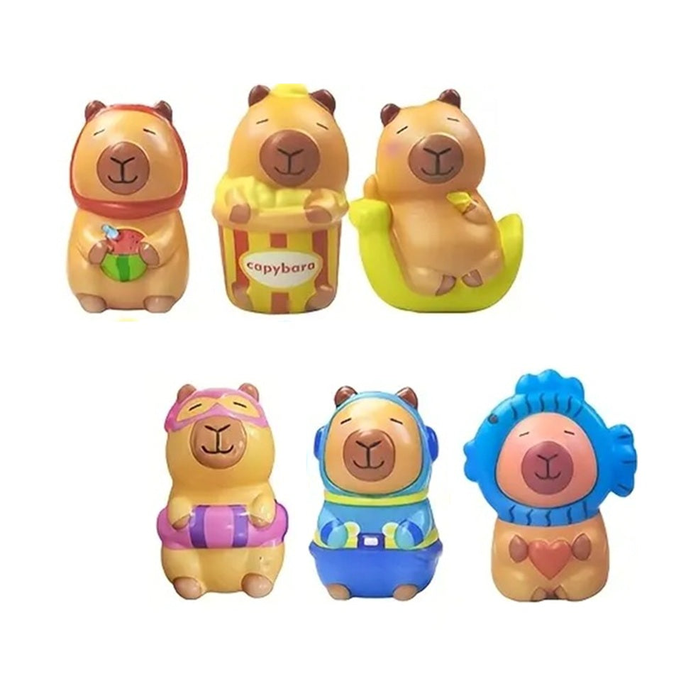 des squishy capybara hyper mignons et amusants avec leurs expressions rigolotes et les habits funs. Effet anti stress garanti !