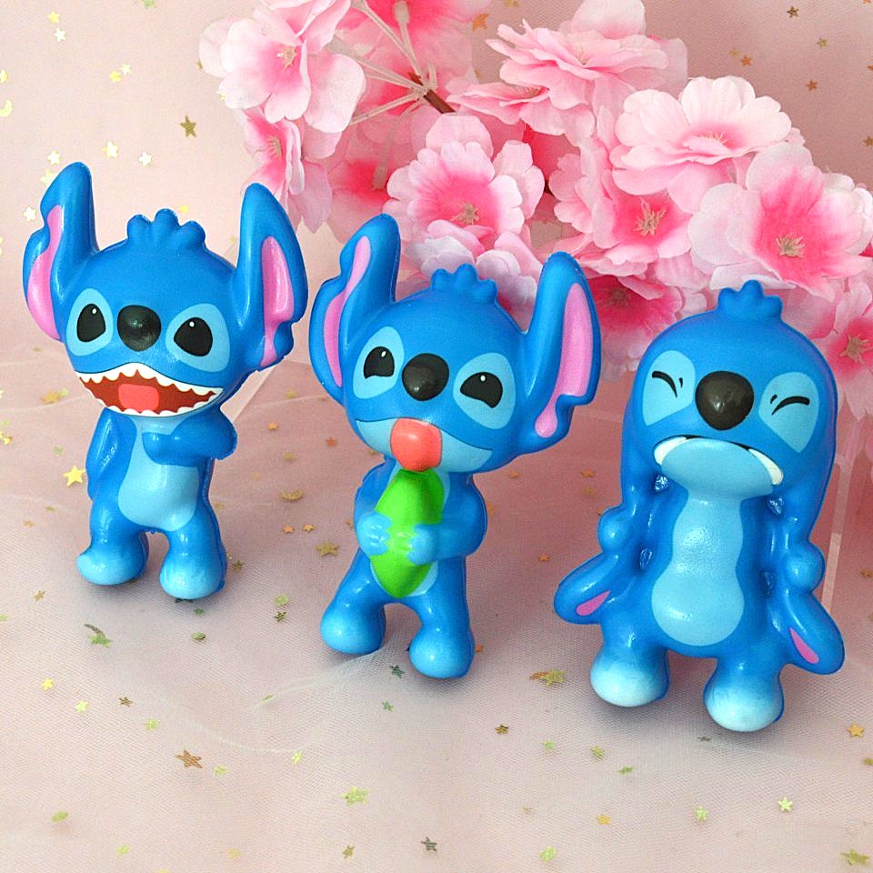 des squishy en forme de stitch dans différentes poses et expressions mignonnes. Effet antistress garanti tout en mignonnerie !