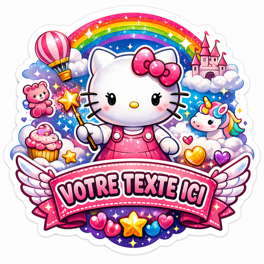 Sticker prénom personnalisé Hello Kitty