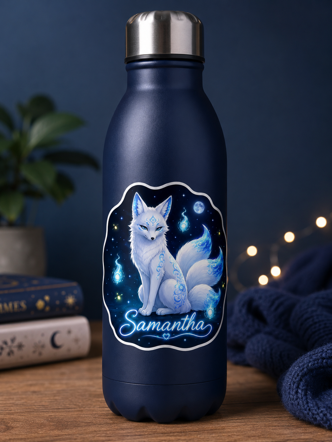 Sticker prénom personnalisable Kitsune 🦊✨