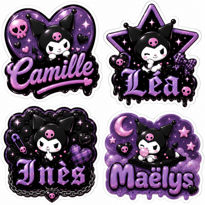 Sticker prénom personnalisé Kuromi