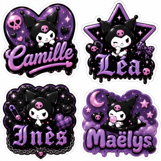 Sticker prénom personnalisé Kuromi