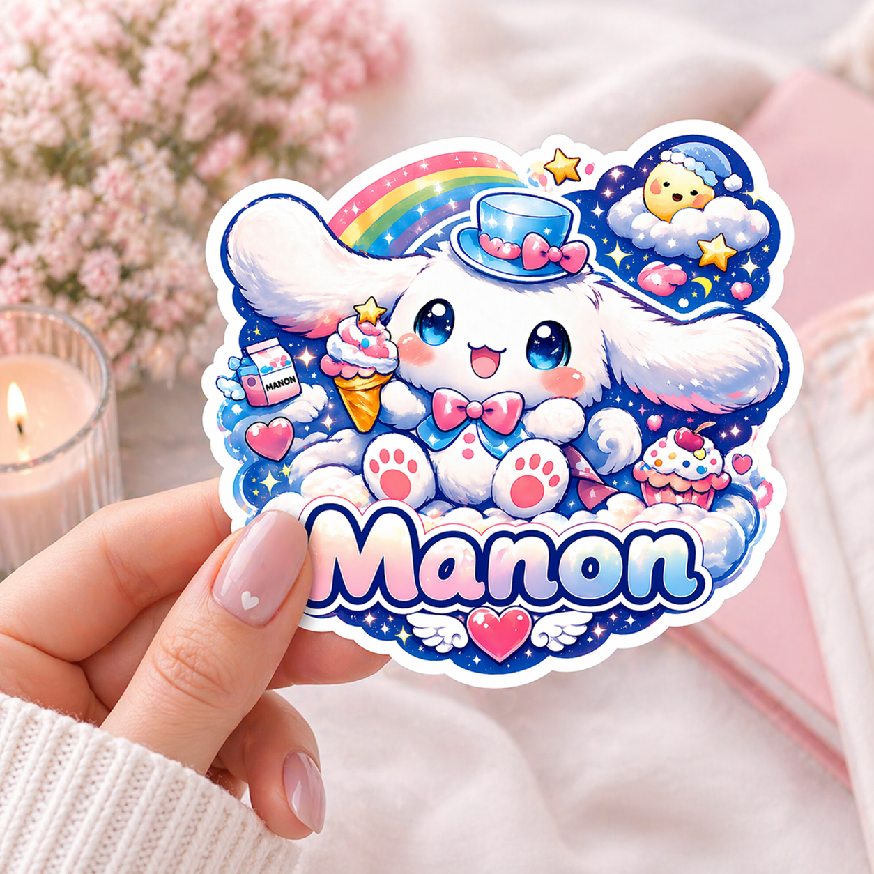 Sticker prénom personnalisé Cinnamoroll