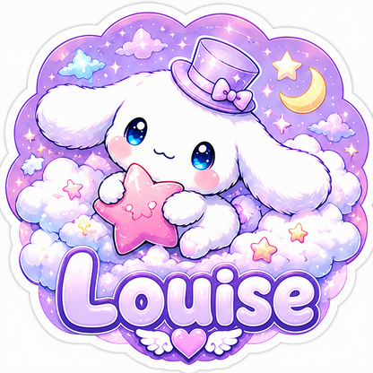 Sticker prénom personnalisable Cinnamoroll 🐾✨