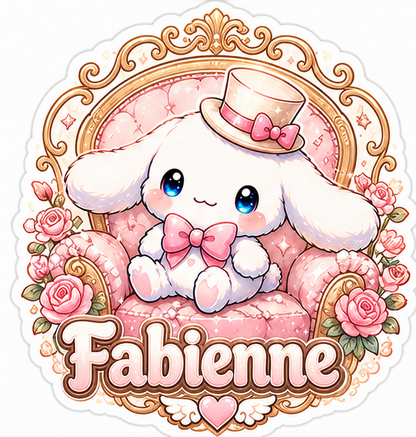Sticker prénom personnalisable Cinnamoroll 🐾✨