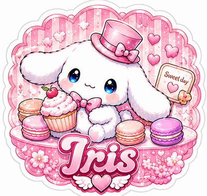 Sticker prénom personnalisable Cinnamoroll 🐾✨