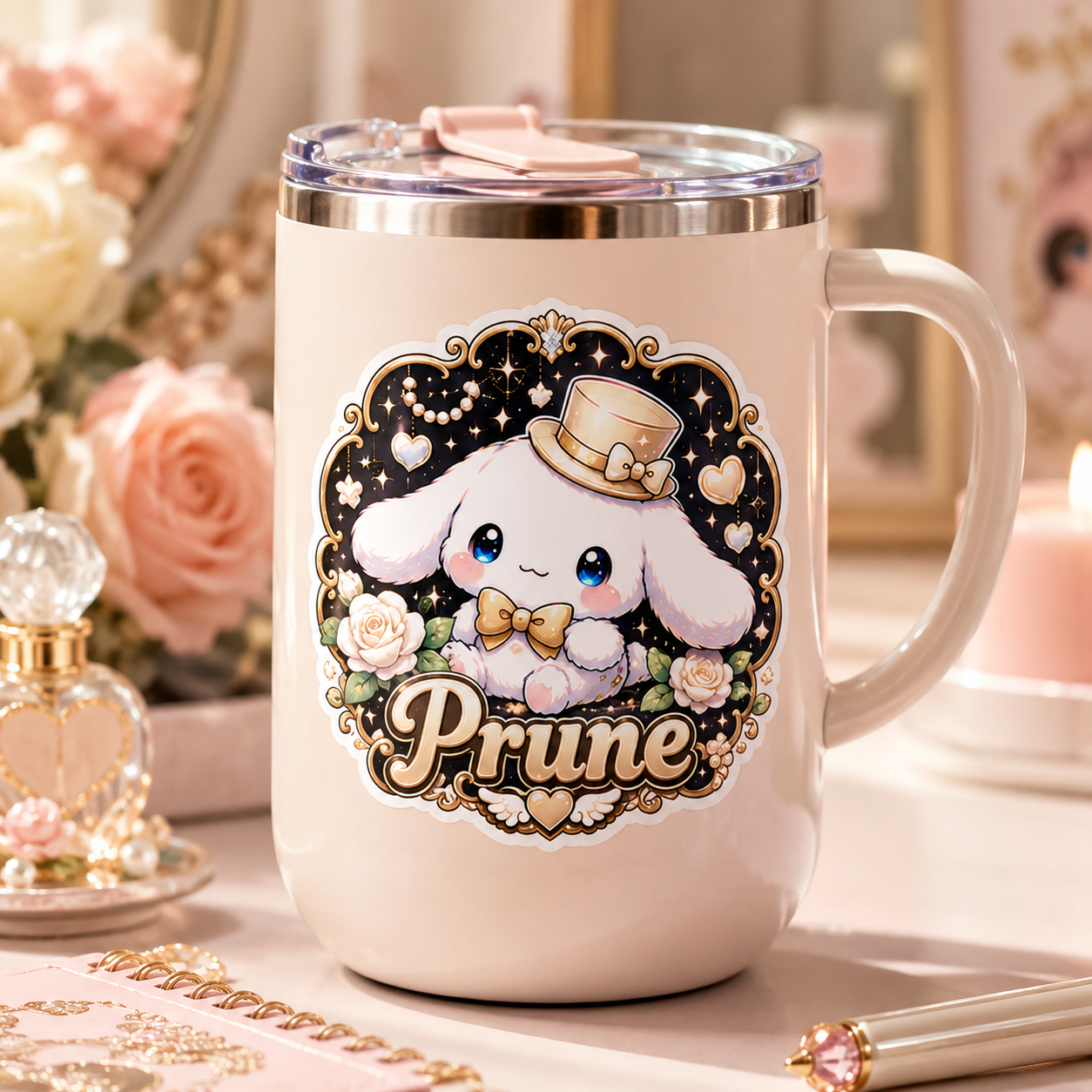 Sticker prénom personnalisable Cinnamoroll 🐾✨