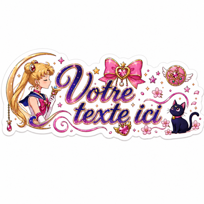 Sticker prénom personnalisable Sailor Moon 🌙💜✨